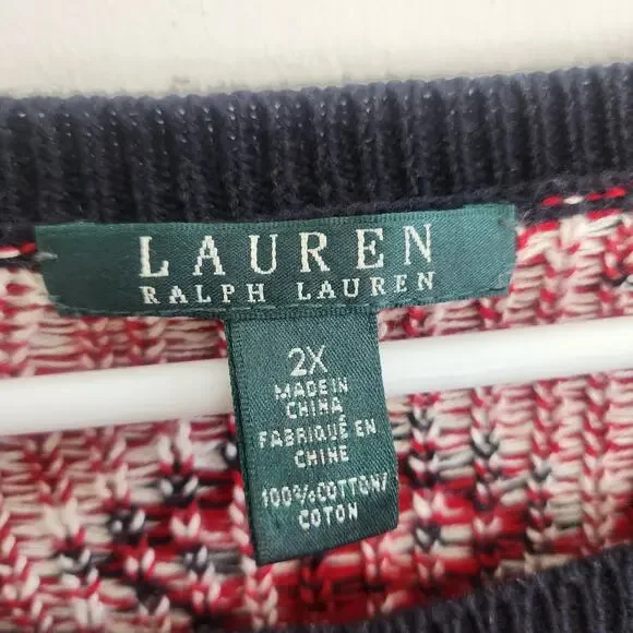 Lauren Ralph Lauren Size 2X Aztec Tunic Sweater Southwestern Western - Picture 3 of 6